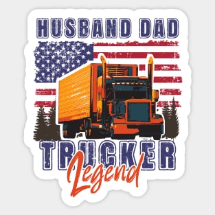 USA Big loads rig trucker vintage, Husband Dad Trucker Legend Sticker